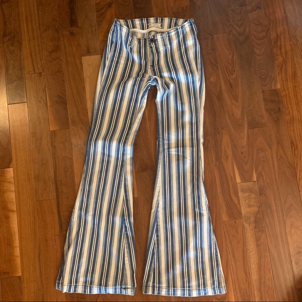 Free People Striped Bell Bottoms